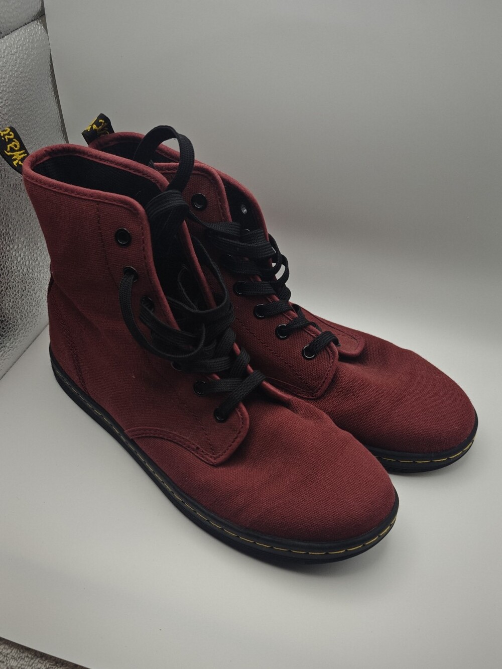 Dr. Martens Burgundy Red High-Top Boots Womens Size 10 Like New